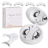 Magnetische Wimpern - Realistische falsche Wimpern, natürliche Wimpern ohne Kleber | Wiederverwendbare magnetische Wimpern für Bühnen-Make-up, Schönheitszubehör für Braut, bequeme Wimpern für
