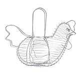 KitchenCraft Hühnerförmiger Eierkorb, verchromte Metall, Drahtgeflecht, 2 Henkel, 18 cm x 34 cm x 24 cm