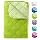 wometo Microfaser Sommer Steppbett Wende-Design 135x200 oekoTex – grün Kochfest 95° Sommerbettdecke Leichtsteppbett für Camping und heiße Tage I ohne Bezug verwendbar I farbig & bunt