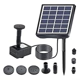 Solar-Springbrunnenpumpen-Set mit 5 Düsen, DIY-Gartendekoration, 5 Düsen, Solar-Springbrunnenpumpe für Gärten, verwandelt den Außenbereich mit anpassbaren Wasseranzeigen