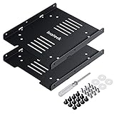 Inateck Festplatten-Einbaurahmen Montage-Kit für 2 x 2,5” SSD/HDD zu 3,5”-Schacht intern, HDD Metall-Montagerahmen, Adapter, für PC-interne SSD