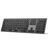 Inateck Kabellose Tastatur,KI-Funktion Bluetooth Tastatur mit 3 Bluetooth Kanälen,Deutsches QWERTZ Layout,Leise Tasten, Kompatibel mit iPadOS Android, Windows,KB06007