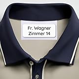 Klebewiese® - Wäscheetiketten fürs Pflegeheim und Altenheim (48 Stück) - Namensaufkleber für Kleidung und Gegenstände - waschmaschinenfest und personalisiert