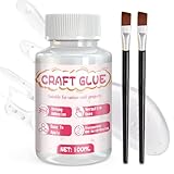 NoxGule Serviettenkleber für Serviettentechnik,Serviettentechnik Kleber,100ml Decoupage Kleber,Wasserfest,Geeignet zum Dekorieren,Verzieren,Serviettenmustern auf Terrakotta,Holz,Keramik,Karton