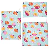 SHINEOFI 3 Stück pack Wiederverwendbare Snackbeutel aus Peva Kompakt mit Reißverschluss Lunchbeutel für Schule Büro und Reisen