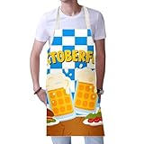 Celuicion Küchenschürze - Dirndl Schürze Damen - Verstellbare Bindeweise Ölabweisend Atmungsaktiv Kariert Für Küche Werkstatt Garten