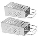 DOITOOL 2 Stück Mini Edelstahl Reibe Kompakt Tragbarer Käse Zitronenraspel Rostfrei Multifunktional für Gemüse Wie Kartoffeln und Karotten Leicht zu Reinigen für Küche und Outdoor
