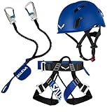 Salewa Klettersteig Komplettset Premium Attac Plus Gurt und Helm Blue