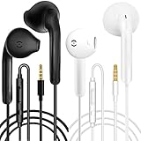 2 Pack kopfhörer mit Kabel in Ear kopfhörer Kabel Ohrhörer mit Mikrofon und Lautstärkeregler Headset mit 3.5mm Kopfhörern für Phone Samsung Huawei Android Smartphone Laptop MP3 Players