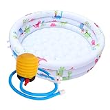 VICASKY Aufblasbares mit Dinosaurier Motiv und Pumpe Leichtes Kinderpool für Jungen und Mädchen Tragbar und Einfach zu Lagern für Garten und Sommerspaß