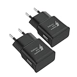 15W 2er Pack USB Ladegerät Stecker, Schnellladestecker Netzteil Adapter für Samsung Galaxy S20, S10, S9, S8, S7, S6, A15, A55, A56, A25, A35, S21, A34, A05S, A54, A52 und andere Smartphones/Geräte