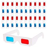 20 Paar 3D Brille für Filme zu Hause Papierbrille Rot und Cyan Linse in weißem Rahmen 3D Beobachtungsbrille Anaglyphe Karton für Filme