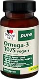 Doppelherz pure Omega-3 1075 vegan - Algenöl und Leinöl - Alpha-Linolensäure trägt zum Erhalt eines normalen Cholesterinspiegels bei - 80 Kapseln