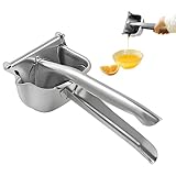 Manuelle Saftpresse – Edelstahl-Fruchtsaftpresse, abnehmbare, robuste Zitruspresse mit integriertem porösem Filter für Orangen, Trauben, Wassermelonen und