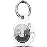 Wanme Airtag Schlüsselanhänger, Hüllen für Apple AirTag, kratzfest, wasserdichter Deckel, AirTag-Häuser mit Frontdeckel (weiß)