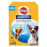 Pedigree DentaStix Daily Oral Care Zahnpflegesnack für kleine Hunde – Hundeleckerli mit Huhn- & Rindgeschmack für jeden Tag – 1 x 56 Stück