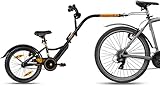 Prometheus Fahrradanhänger Kinder Trailerbike Fahrrad Tandemanhänger Nachläufer 18 Zoll ab 5-10 Jahre Schwarz