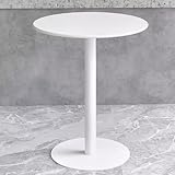 DUANHOZ Runder Bar-Cocktailtisch, hoher Tresentisch, Bistrotisch für Küche, Restaurant, Kaffee-/Getränkethekentisch, Beistelltisch fürs Wohnzimmer, Kleiner Akzenttisch (weiß, 40
