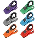 Fridge Magnet Clips - Magnetic Memo Note Clip - Chip Clips | | Reusable Magnetic Bag Clip Sealing Tool | 6x Non-Slip Food Storage Clamps, Kitchen Organizer For Refrigerator Food Storage Packages