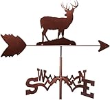 Wetterfahne, Retro-Orientierungsanzeige, Edelstahl-Messwerkzeug, Windrichtungsanzeige, Wetterhahn mit Rostbeschichtung für Dachmontage im Freien