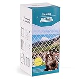 NieKilig Katzennetz für Balkon, 6x3m Katzengitter Fenster ohne Bohren, Transparentes Katzenschutznetz für Katzen zur Sicherung von Balkon, Terrassen, Fenstern, Dachluken, Türen