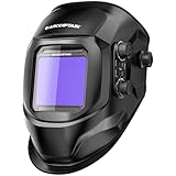 ARCCAPTAIN Schweißhelm Automatik Real Colour Vollautomatik Schweisshelme mit Extra Großem Sichtfeld 10X9cm, Wahre Farbe Schweißerhelme Breiter Schatten 4/9-13 für ARC TIG MIG