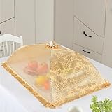 Faltbare atmungsaktive Abdeckung für Lebensmittel mit Regenschirm-Design Netz-Spitze Tischdecke für Picknick und Outdoor zum Schutz von Lebensmitteln (2)