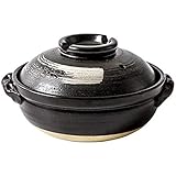 Auflaufform, runde Auflaufform, hitzebeständige Keramikkasserolle mit Deckel, Suppentopf, ölfreier Topf, Hot Pot mit Bürstenlinie, Slow Stev (2800 ml)(2800ml)