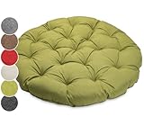 sunnypillow Polster für Papasansessel | rund Durchmesser 120 cm Dicke 15cm | UV - beständig wasserdicht Outdoor/Indoor | Bodenkissen Kissen für Gartenmöbel | Sitzauflage Auflage für Papasan | Grün