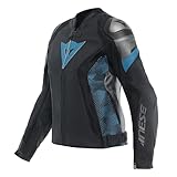 Dainese Motorradjacke Avro 5 Women Leather Jacket sportliche Lederjacke, BLACK/TEAL/ANTHRACITE, 40