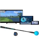 PHIGOLF World Tour Edition Golf-Simulator für Zuhause, Zugriff auf 38.000 Golfplätze Weltweit Inklusive kompaktem, gewichtetem Swing-Stick, 9-Achsen-Sensor, unterstützt Android- und iOS-Geräte