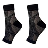 Fußgelenkbandage Sport 1 Paar Plantarfasziitis-Socken-Ärmel, 30–40 mmHg Kompressionsstrümpfe zur Knöchelunterstützung, Wiederherstellung von Verletzungen, lindert Schwellungen, Damen und Herren(1Pair-