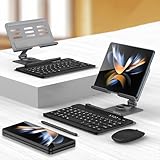 GUPENAA Tastatur Ständer für Samsung Galaxy Z Fold/Fold2/Fold3/Fold4, Einstellbarer Winkel, Magnetisch Abnehmbare Kabellose Tastatur mit S Pen-Halterung [Tastatur + Hülle + Kapazitiver Stift],Grau