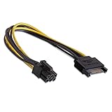 Bolwins K26S SATA auf 6 Pin PCI Express Stromkabel Adapter – 15cm Netzteilkabel für Grafikkarten, PCIe SATA Power Kabel für PC