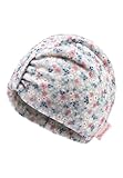 Sterntaler Beanie mit Streublumen Print - Mädchen Turban Mütze aus anschmiegsamer Strickware - Kinder Mütze, gefüttert mit Baumwollfleece - hellblau, 45