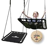 Schildkröt Nestschaukel, rechteckige Schaukel, 102 x 60cm, Schaukelspaß für die gesamte Familie, ideal für den Außen- und Innenbereich, Gartenschaukel bis 150kg Nutzergewicht