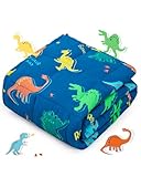 Sivio 2,3 kg Gewichtsdecke, 90 x 120 cm, ideal zum Entspannen und Schlafen, weiches Fleece und Baumwolle, Blauer Dinosaurier