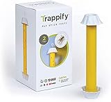 Trappify Fliegenfalle für Innenbereich & Außenbereich (2er Pack) - 90 Tage Fruchtfliegenfalle zum Stellen & Aufhängen - Fliegenfänger Mückenfalle mit Klebestreifen - Abwehr gegen Mücken