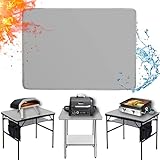 Amerbro Hitzebeständige Grillmatten für den Außenbereich, 61 x 91,4 cm, zum Schutz Ihres Vorbereitungstisches und Grilltisches im Freien, feuerfest, wasserdicht und öldicht, Grillmatte, Grau (1 mm)