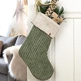 Nikolaussocke zum Befüllen Weihnachtssocke Nikolausstrumpf zum Aufhängen handmade Cord (grün)