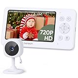 bonoch 4,3 Zoll Babyphone mit Kamera, 720p 4000mAh Akku Video Babyphon ohne WLAN, Nachtsicht, Beidseitige Audiofunktion, VOX-Modus, Temperatursensor, 8 Schlaflieder, 2X, 3X, 4X Zoom