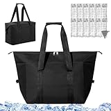 BORDEAG Kühltasche Faltbar 20L, Kühltasche Gross, Picknicktasche, Isoliertasche, Thermotasche Mit Lsolierung, Einkaufstasche Soliertasche Cooler Bag Für Camping Picknick Lebensmitteltransport Einkauf