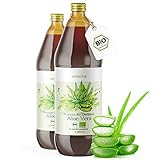 Aloe Vera Saft 100% BIO [NEU] - Einführungsangebot - 2 Liter - Premium Qualität mit 1.200mg Aloverose, kontrolliert und abgefüllt in Deutschland