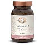 Nachtkerzenöl Kapseln Vegan 2000 mg pro Tagesdosis (120 Stk) 100% Natur Herstellung in Deutschland, Trockene Haut, Hautpflege von innen, Vitamin E Gamma-Linolensäure GLA Kaltgepresst BÄRBEL DREXEL®