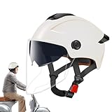 Vesidoloy Leichthelm,Klappvisier Rollerhelm | mit Doppelvisier für Männer bei Straßenrennen Motorroller Sportmotorrad