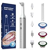 Zahnaufhellungsset, Zahnaufhellung bleaching Set für Polieren und Aufhellen der Zähne wiederaufladbarer USB-C mit LED-Licht, 6 Köpfe, 5 Modi and 3 Professionelle Zahnpasta im Lieferumfang