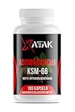 XATAK Bio-Ashwagandha KSM-66® 1500 Premiumrohstoff (180 Kapseln mit hoher Reichweite) - Original indische Schlafbeere - 100% natürlich, laborgeprüft, vegan, hochdosiert