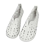 Damenschuhe Aushöhlen Freizeit Schuhe Mode Runde Zehe Lederschuhe Leicht Bequem Einzelne Schuhe Flache Halbschuhe Loafers & Mokassins Ohne Schnüren Outdoorschuhe Geschlossene Sandalen