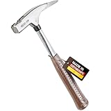 PICARD Latthammer 298 - mit magnetischem Nagelhalter + gerauhter Bahn - 600g | traditioneller Griff in Braun | GS-geprüft | Zimmermannshammer Dachdeckerhammer Profi Hammer