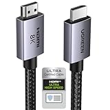 UGREEN HDMI 2.1 Kabel 10K 8K 60Hz 4K 240Hz 165Hz 144Hz 120Hz 48Gbit/s High Speed, HDMI Kabel 2.1 Ultra HD eARC HDR 10+ HDCP Dolby Vision VRR kompatibel mit TV/PS5/PS4/ Xbox-Serie X/Monitor/Laptop(2M)